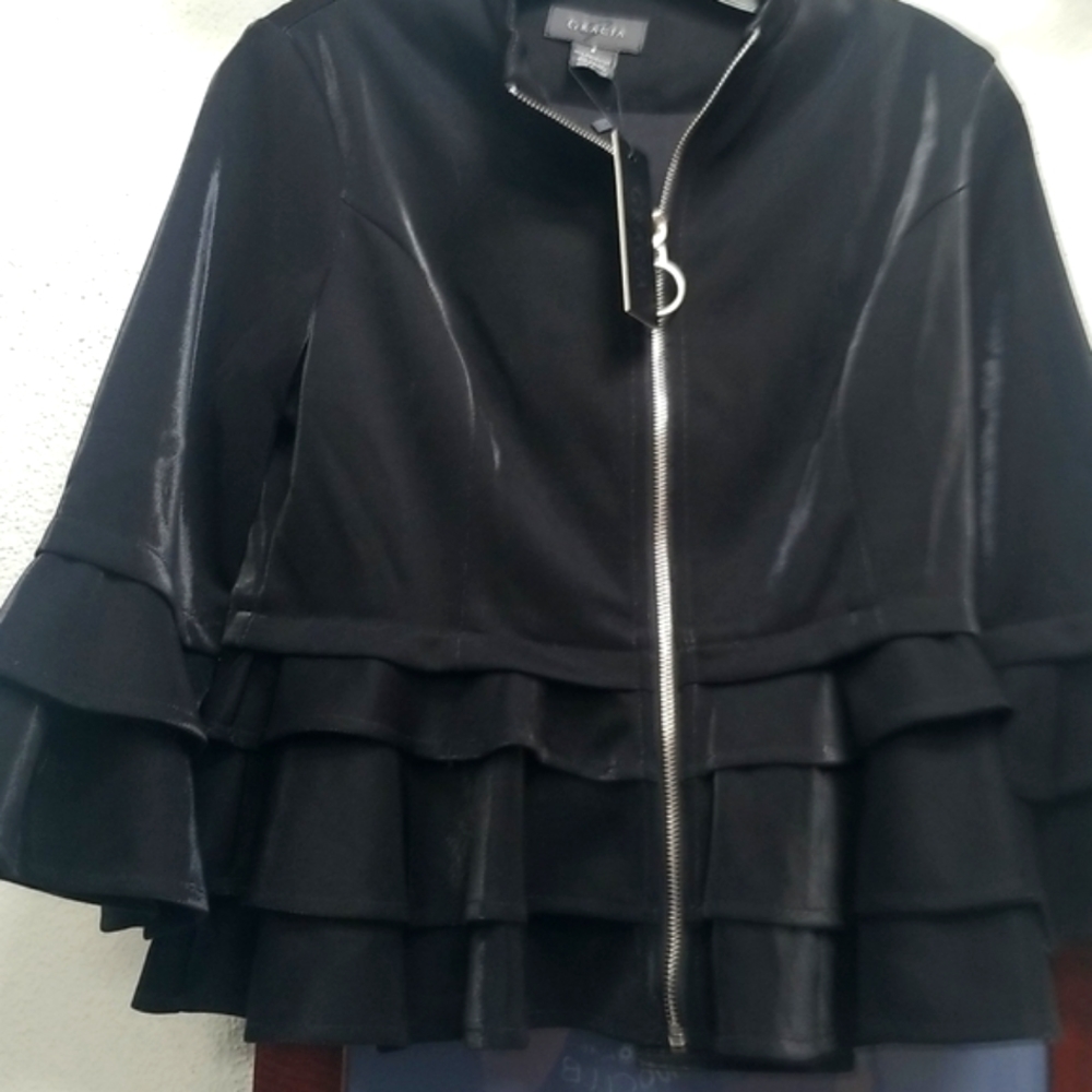 Women blazer flared hem 3 tiers